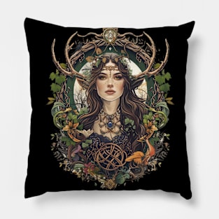 Wiccan pagan goddess Pillow