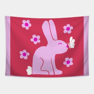 Bunny with Butterfly Tapestry