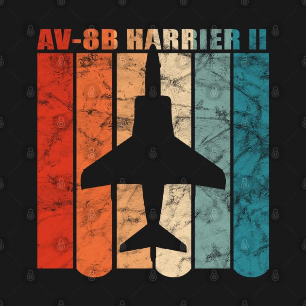 AV-8B Harrier II Jet Airplane Retro Vintage Design by DesignedForFlight