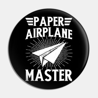Paper Airplane Master Shirt Funny Classroom Teacher Student Pin
