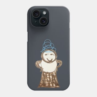 quirky blue hair character Phone Case