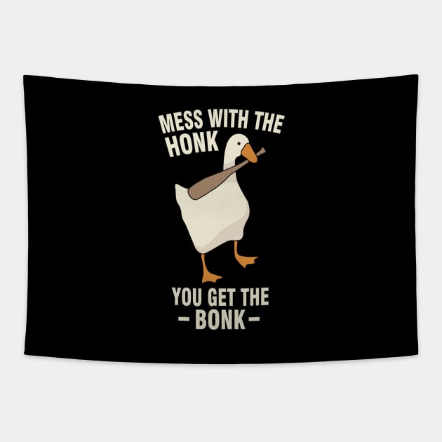 Brutal goose with baseball bat Tapestry by Tobias Store