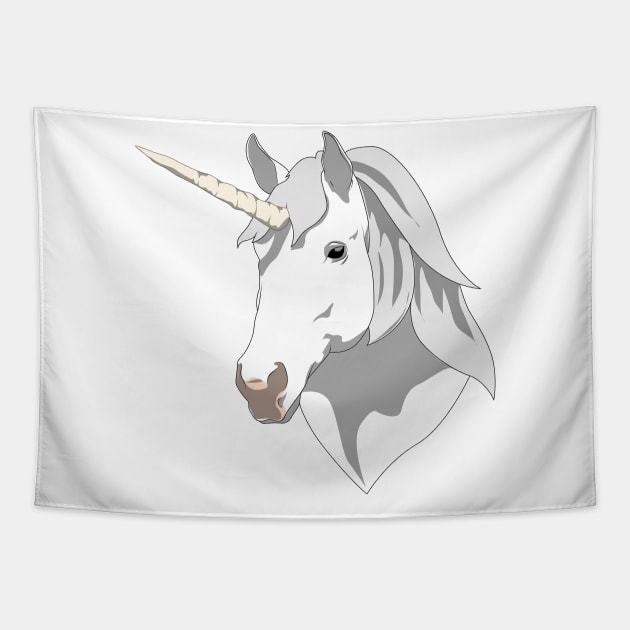 Unicorn Head Tapestry by Sticker Steve