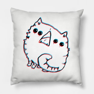 Alien cat with at least four eyes and 3D effect Pillow