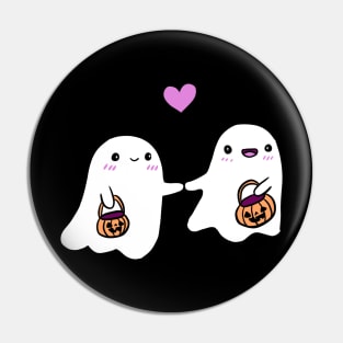 Cute halloween ghost couple in love Pin