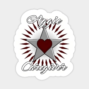 Aggie Caregiver Star white font design Magnet