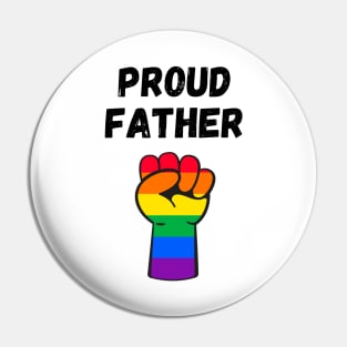 Proud Father Rainbow Pride T Shirt Design Pin