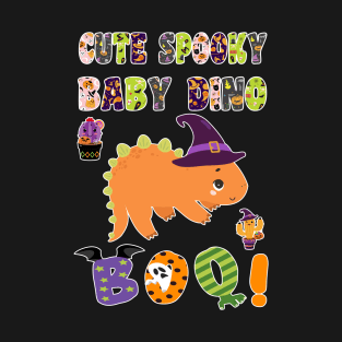 Cute Spooky Baby Dino Halloween Boo No. 5 T-Shirt