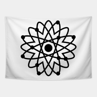 Black Sunflower Atom Tapestry