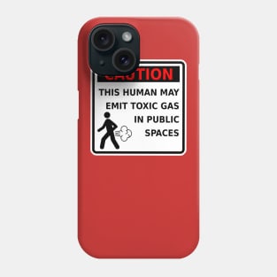 Funny Fart T-Shirt Caution This Human May Emit Toxic Gas Gag Gift Phone Case