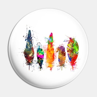 Painted feathers Pin