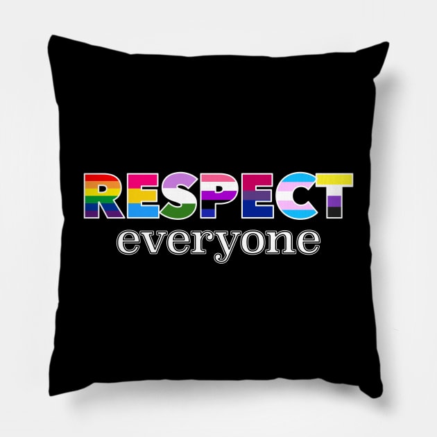 Respect Everyone - Inclusive Pride Flags Pillow by sexpositive.memes