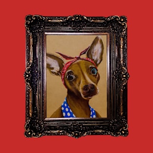 Hipster Chihuahua in Ornate Frame T-Shirt