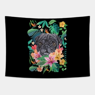 Tropical Pug 3 Tapestry