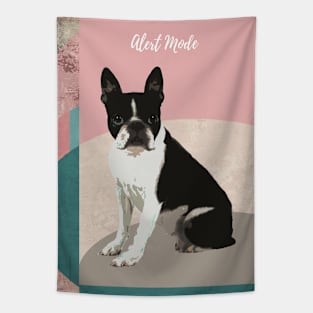 Alert Boston Terrier. Tapestry