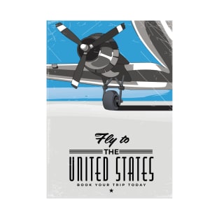 Fly to the United States Travel poster T-Shirt