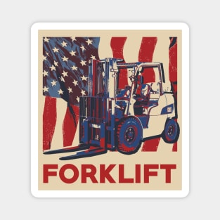 Retro Forklift Magnet