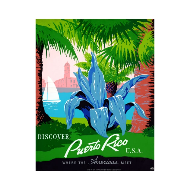 Vintage Travel Poster USA Puerto Rico by vintagetreasure