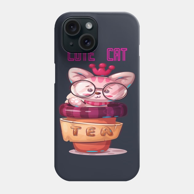 Cute Cat Animal Design Phone Case by JeffDesign