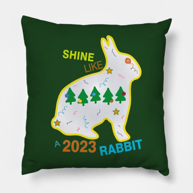 Shine Like A Rabbit Pillow by IbaraArt