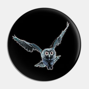 Owl Electric Flight Silhouette Pin