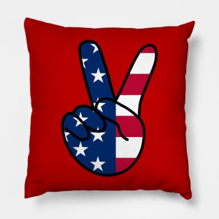 USA V Sign Pillow