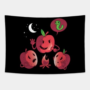 Funny Apples Campfire Scary Story Tapestry