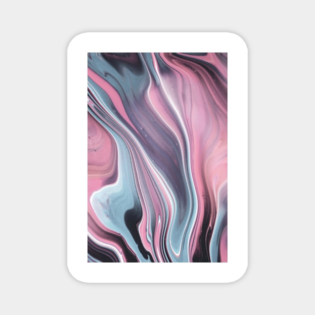 Pink Grey Abstract Painting Magnet by Olex022