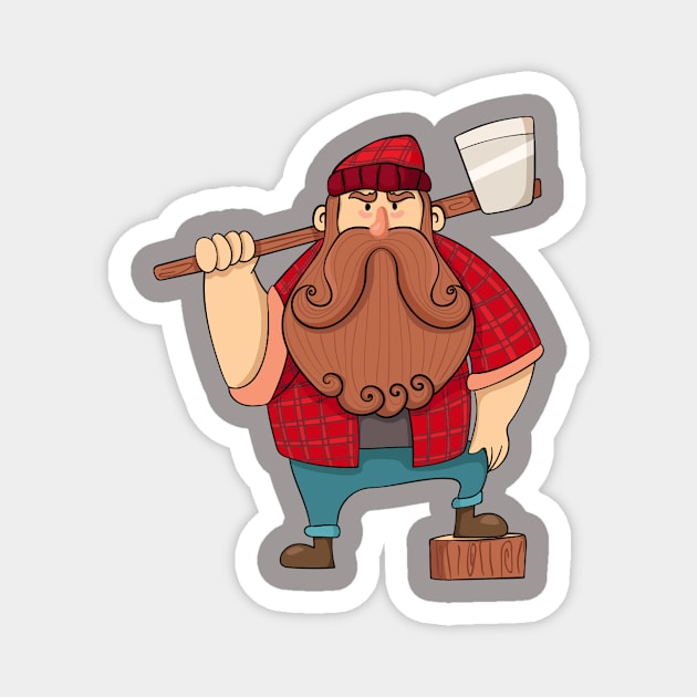 Hipster Lumberjack Sticker Magnet by BamBam