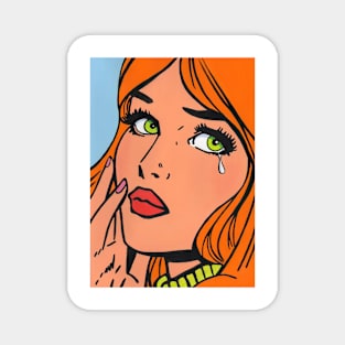 Pop art crying girl 2 Magnet