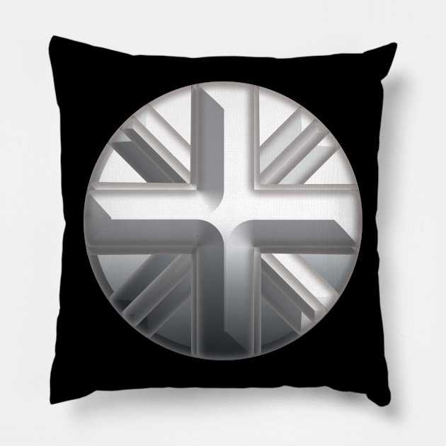 Chrome UK Flag Pillow by Ricogfx