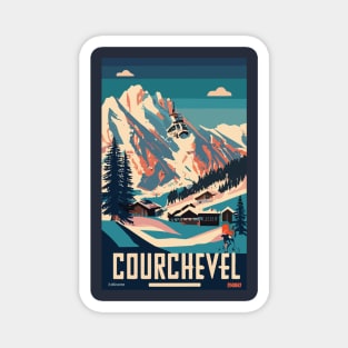 A Vintage Travel Art of Courchevel - France Magnet