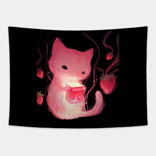Cat Strawberry Lounge Tapestry