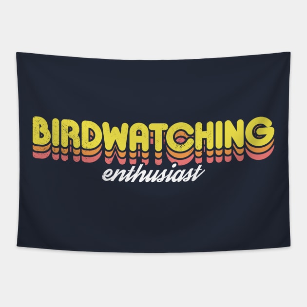 Retro Birdwatching Enthusiast Tapestry by rojakdesigns