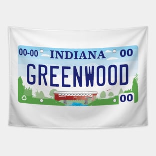Greenwood Indiana License Plate Tapestry