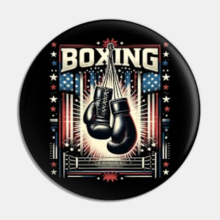 American Flag Boxing Distressed - Boxer Vintage Boxing Pin