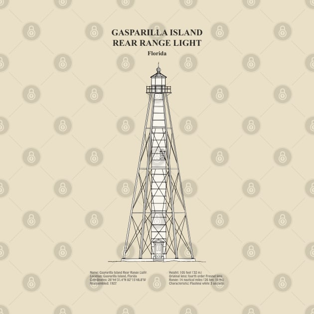 Gasparilla Island Rear Range Light - Boca Grande Lighhouse - Florida - SBDpng by SPJE Illustration Photography