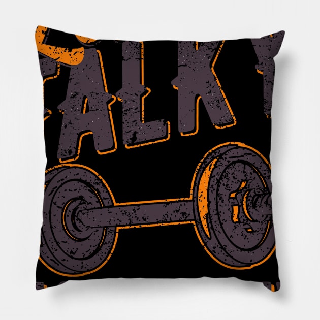 Less talky more lifty Pillow by indigosstuff