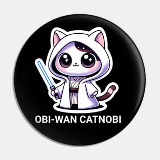 Obi-Wan Catnobi Funny Star Wars Cat Pun May the Fourth be with You Pin