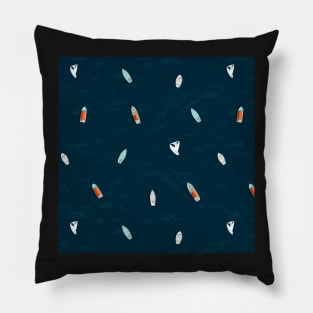 Small boats on the water. Aerial view pattern Pillow