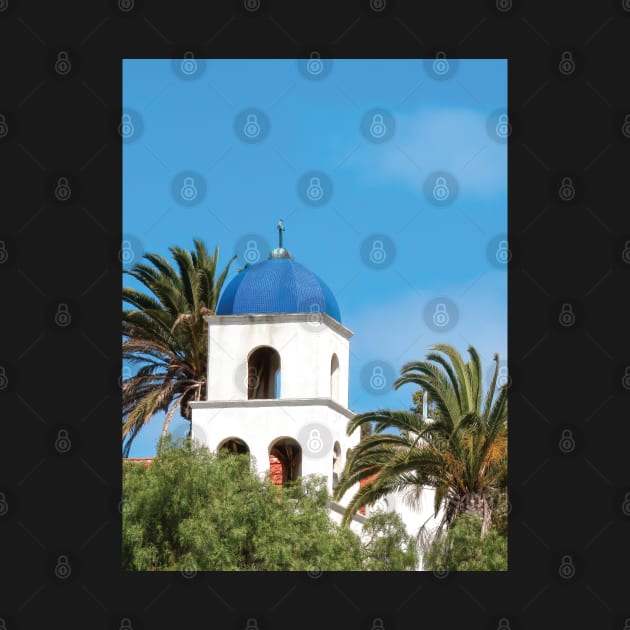 Iconic Blue Domed Church Tower San Diego California by DPattonPD