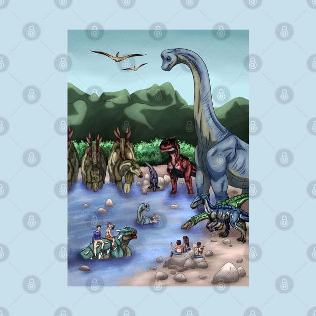 Prehistoric Watering Hole by SakuraDragon