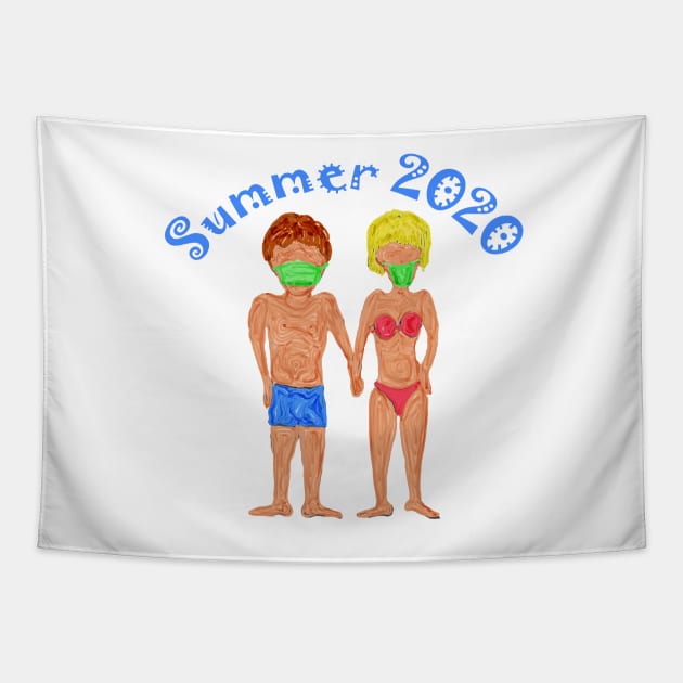 Trikini Funniest Corona Virus Stickers 2020 Tapestry by PlanetMonkey