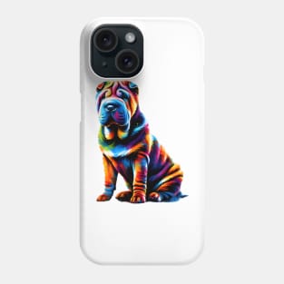Vibrant Abstract Chinese Shar-Pei Artistic Portrait Phone Case