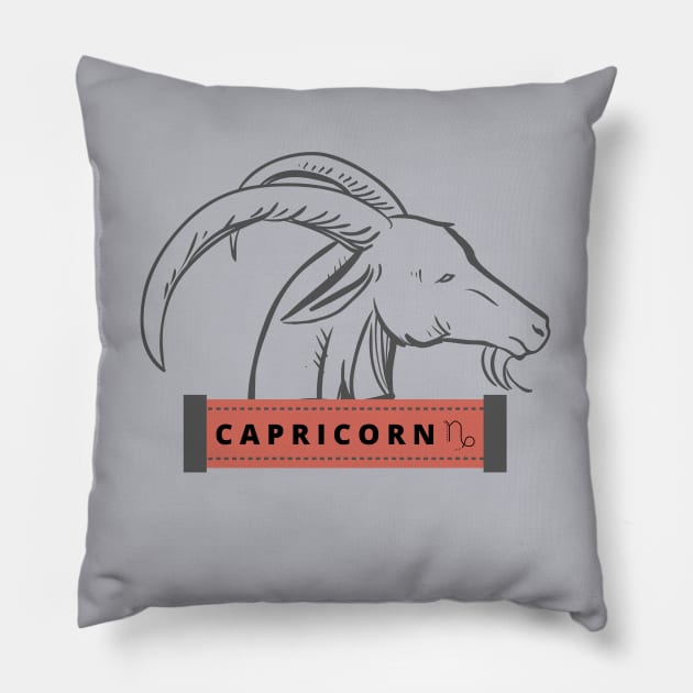 Capricorn Pillow by JM ART