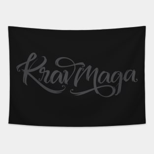 Krav Maga Dark Script Tapestry