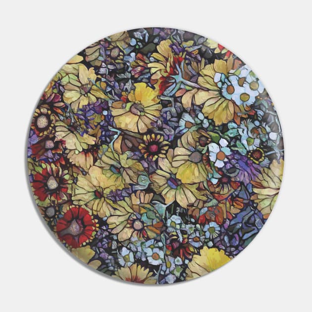 Impressionist Wildflowers Pin by Muzehack