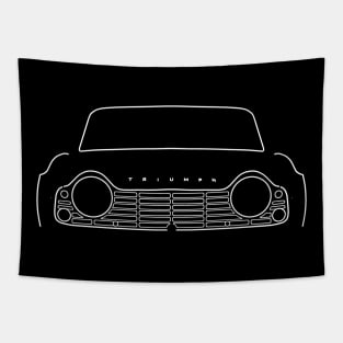 Triumph TR4 classic car outline graphic (white) Tapestry