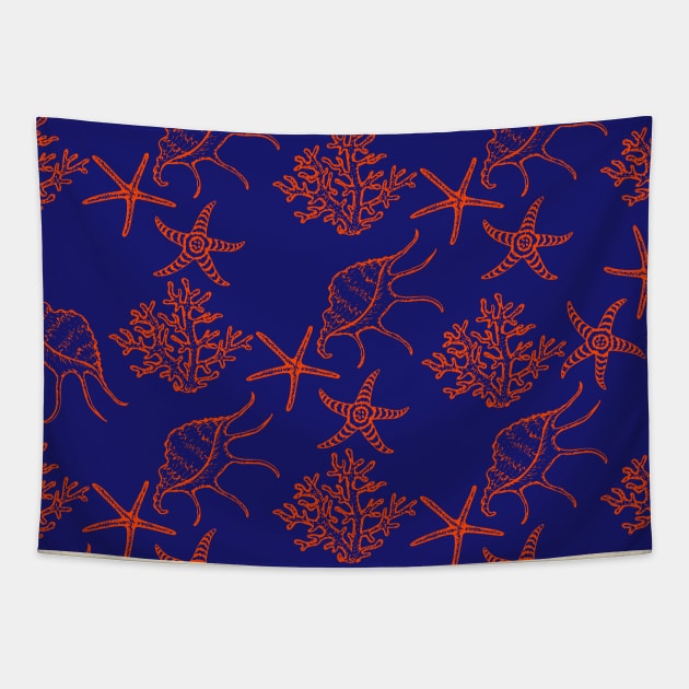 Sea creatures print. Tapestry by CreativeJourney