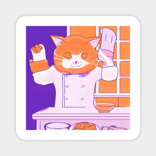 orange cat cooking 03 Magnet